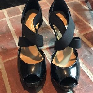 Jessica Simpson Black Platform Heels Size 9